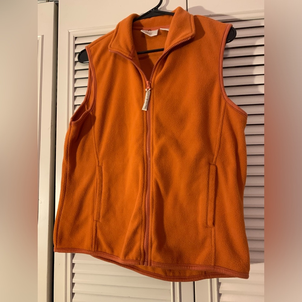 Baxter & Wells Burnt Ornage Vest Zip Up Collard Women’s Size 8 Fleece